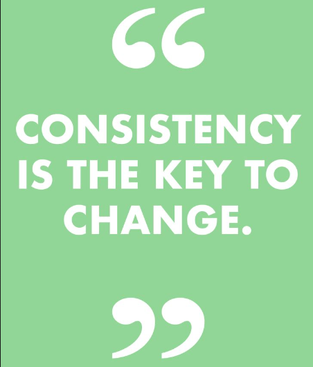 Consistency brings change...
