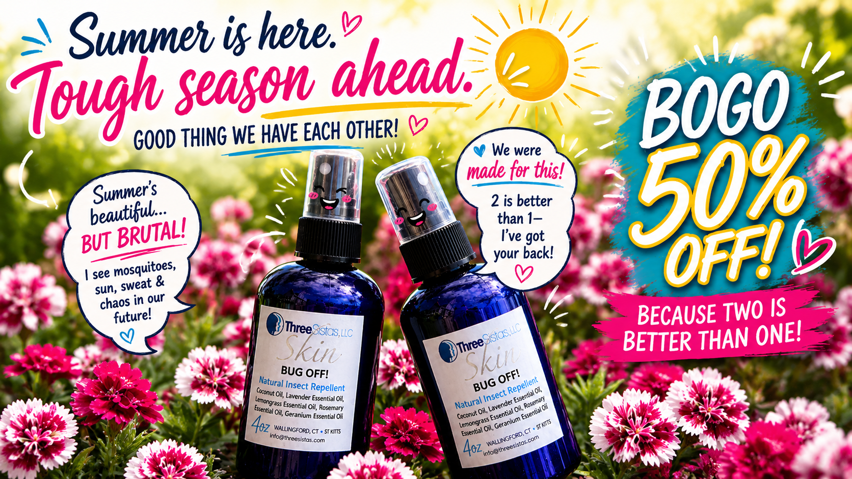 ボディ・フェイスケア 3sisters.mama Three Sistas, Natural Skincare and Artisan Glassware – Three
