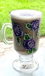 Load image into Gallery viewer, Hand painted Purple Bloom Pedestal Mug
